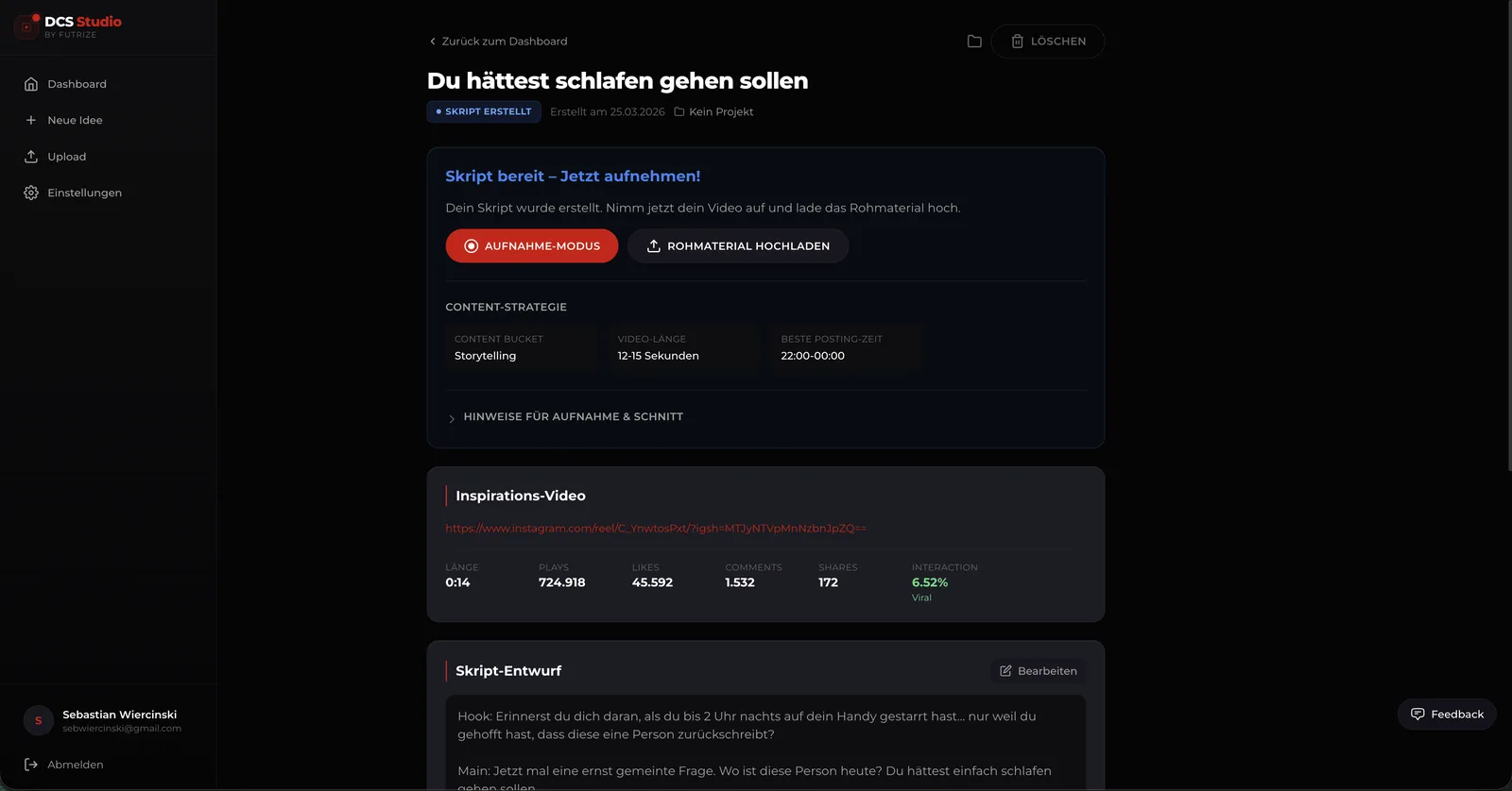 DCS Studio: fertiges Skript zum Ablesen