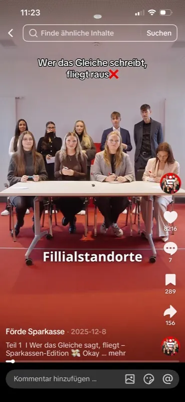 Video der Förde Sparkasse mit 258 Tsd. Aufrufen
