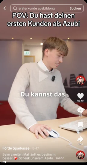 TikTok-Video der Förde Sparkasse auf TikTok