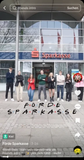 TikTok-Video der Förde Sparkasse auf TikTok