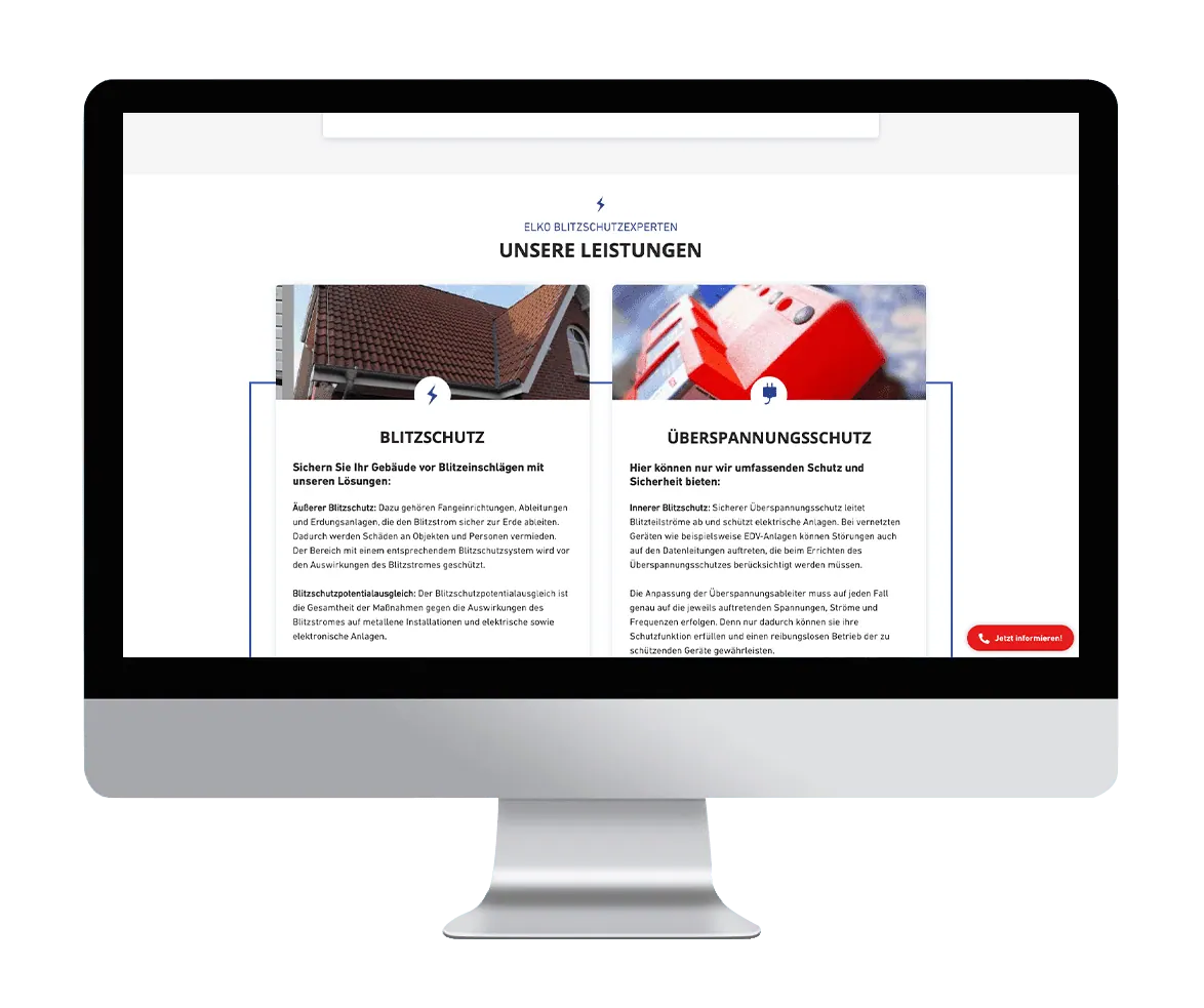 Elko Blitzschutz Webseite