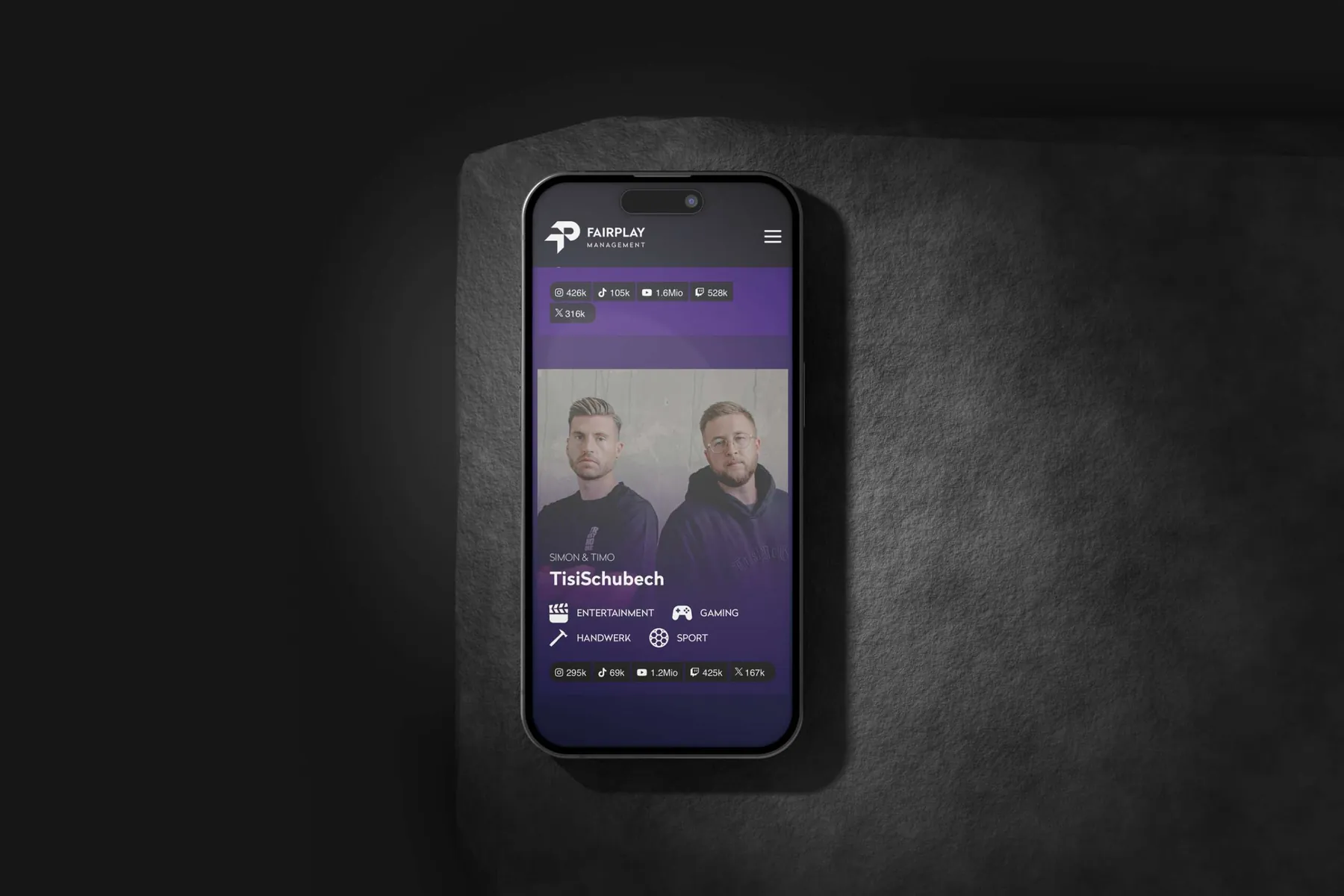 Fairplay Management Webseite